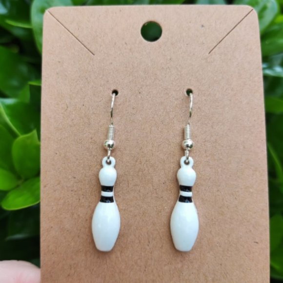 Bowling Pin Earrings - Picture 1 of 6